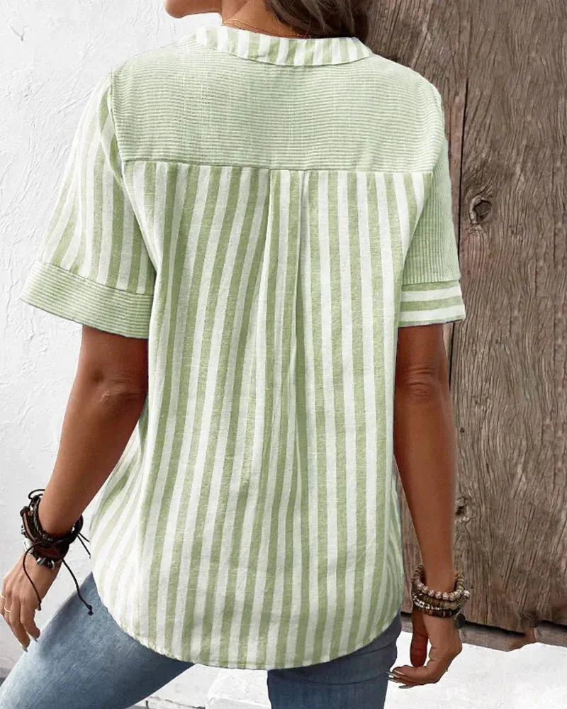 Mira™ | Soft Striped Blouse