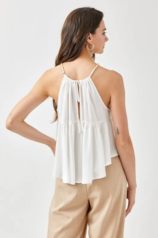 Mustard Seed Junior Halter Neck with Back Strap Flared Top
