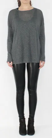Nanavatee Linen Long Sleeve T-Shirt | Charcoal