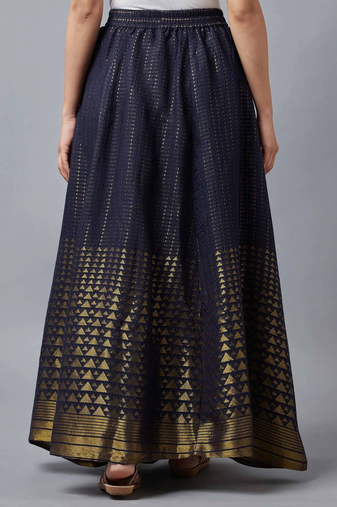 Navy Printed Skirt