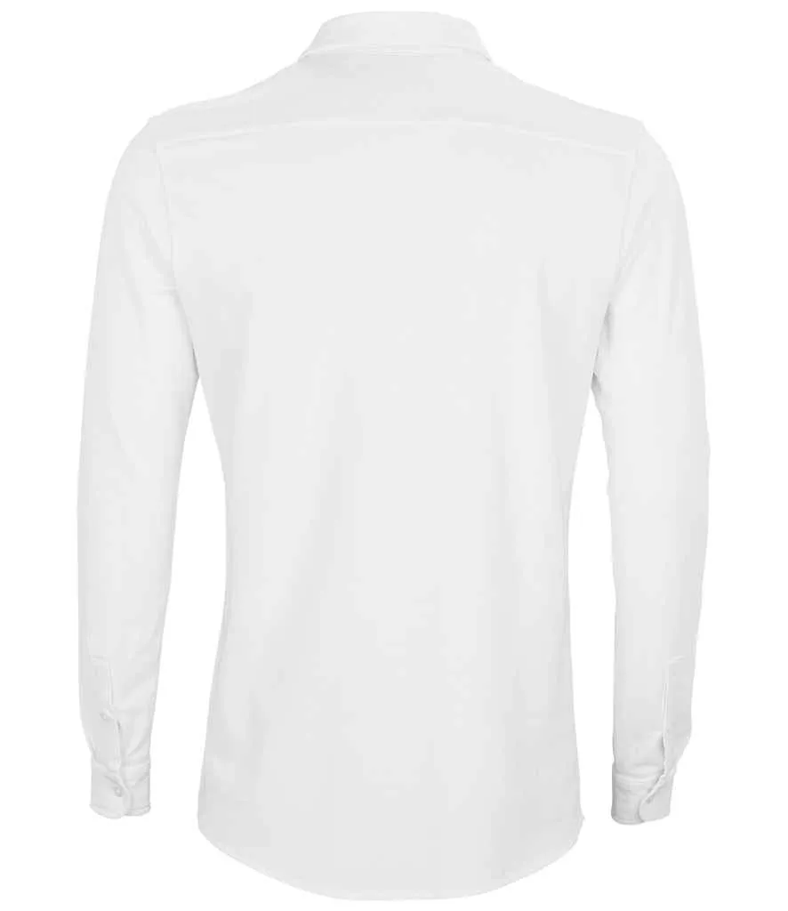 NEOBLU Basile Organic Cotton Long Sleeve Piqué Shirt