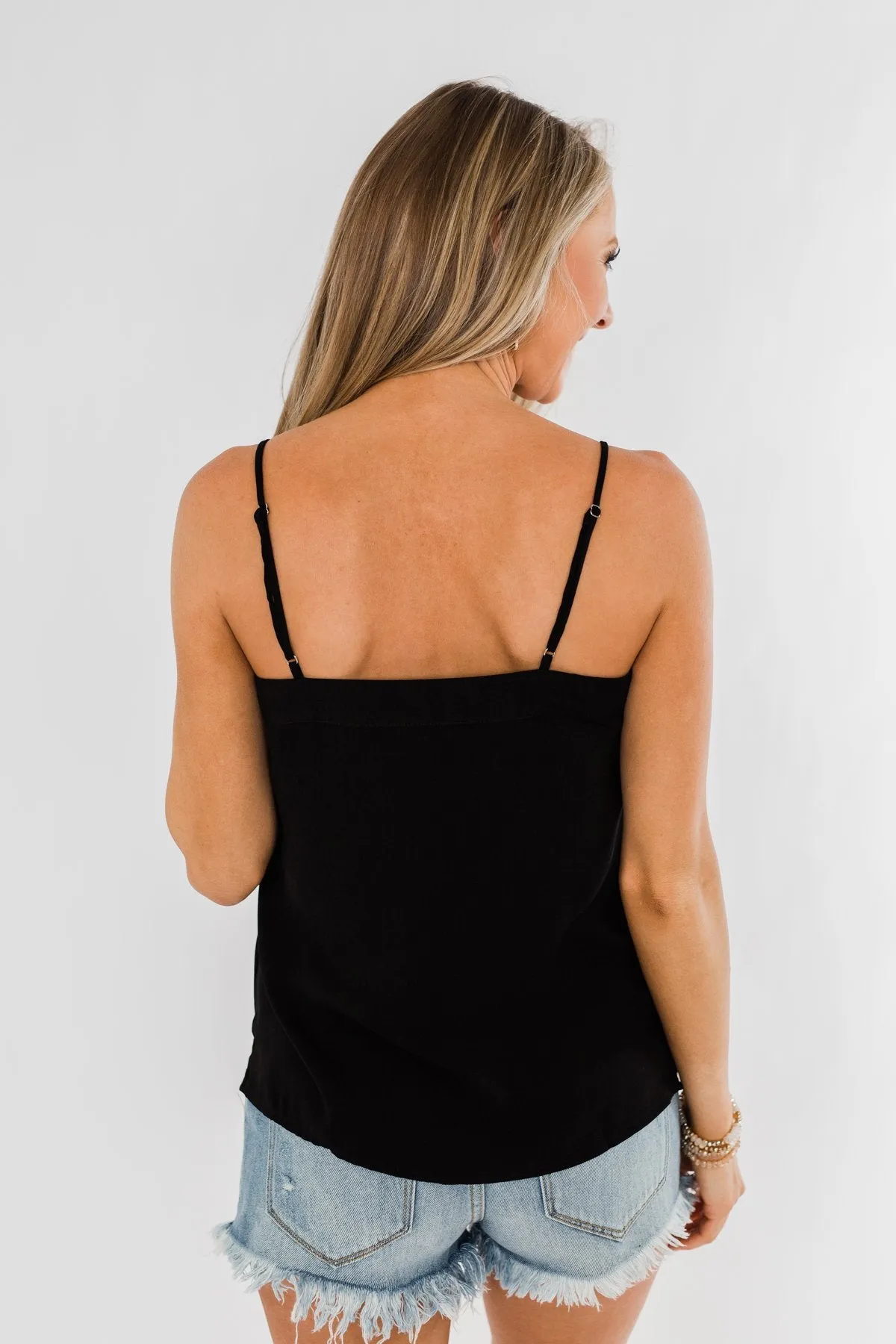 Nothing Holding Me Back Lightweight Tank Top- Black