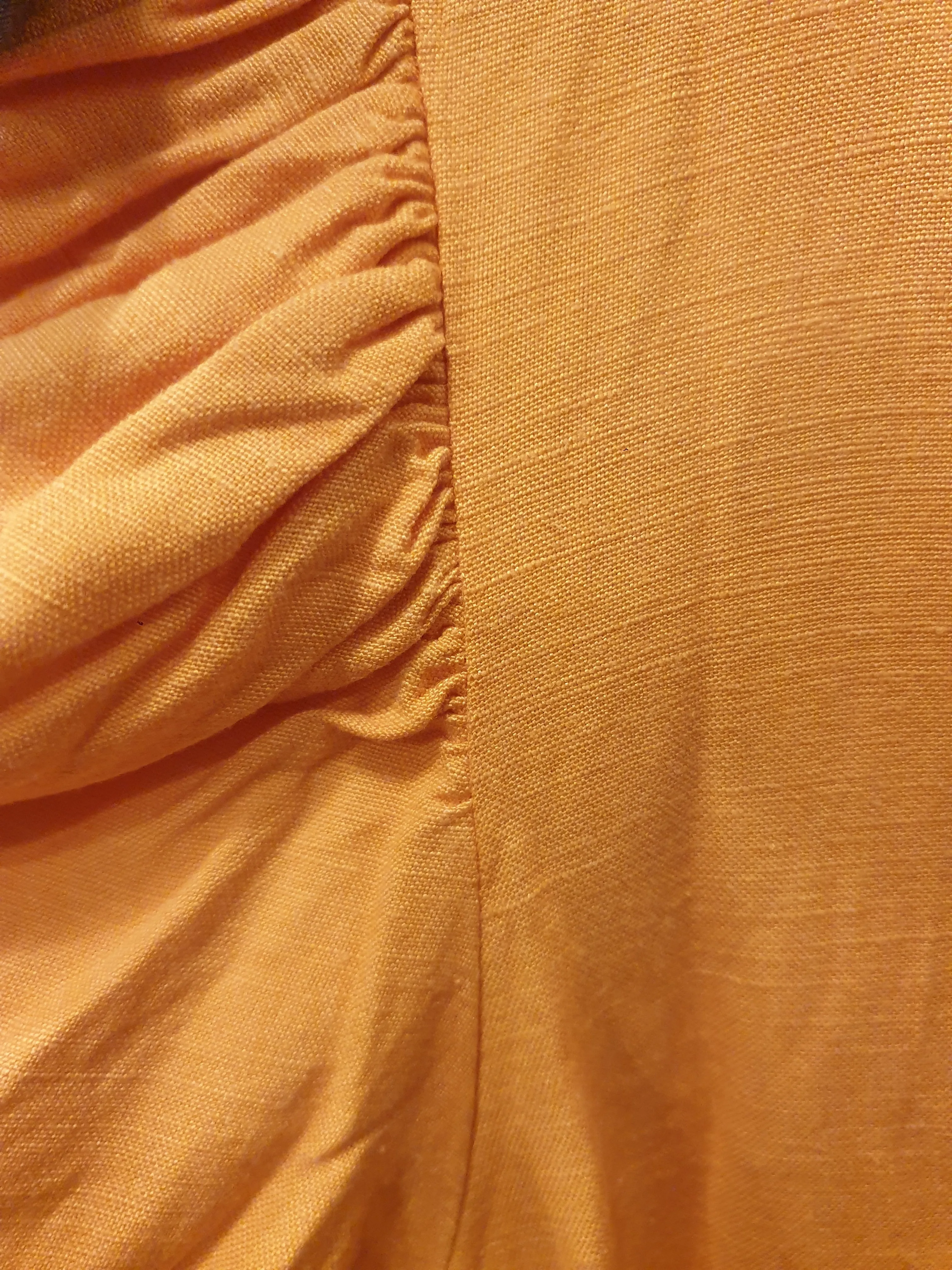 Obus yellow linen mix half sleeve top size 8