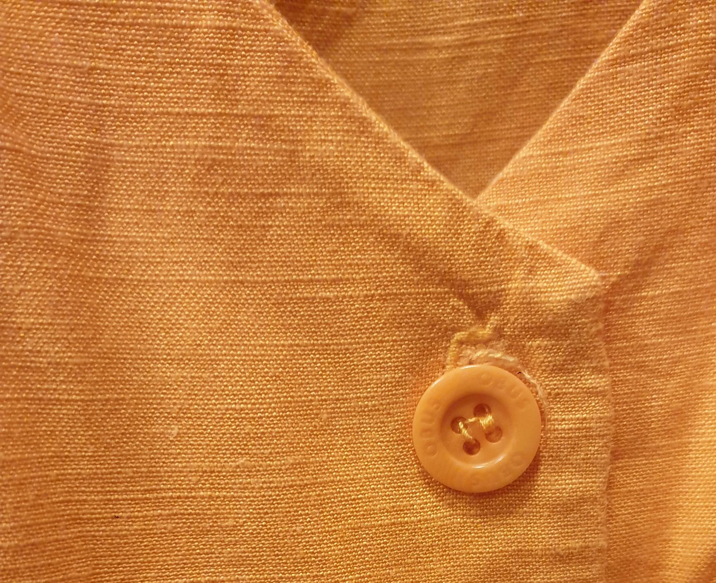 Obus yellow linen mix half sleeve top size 8