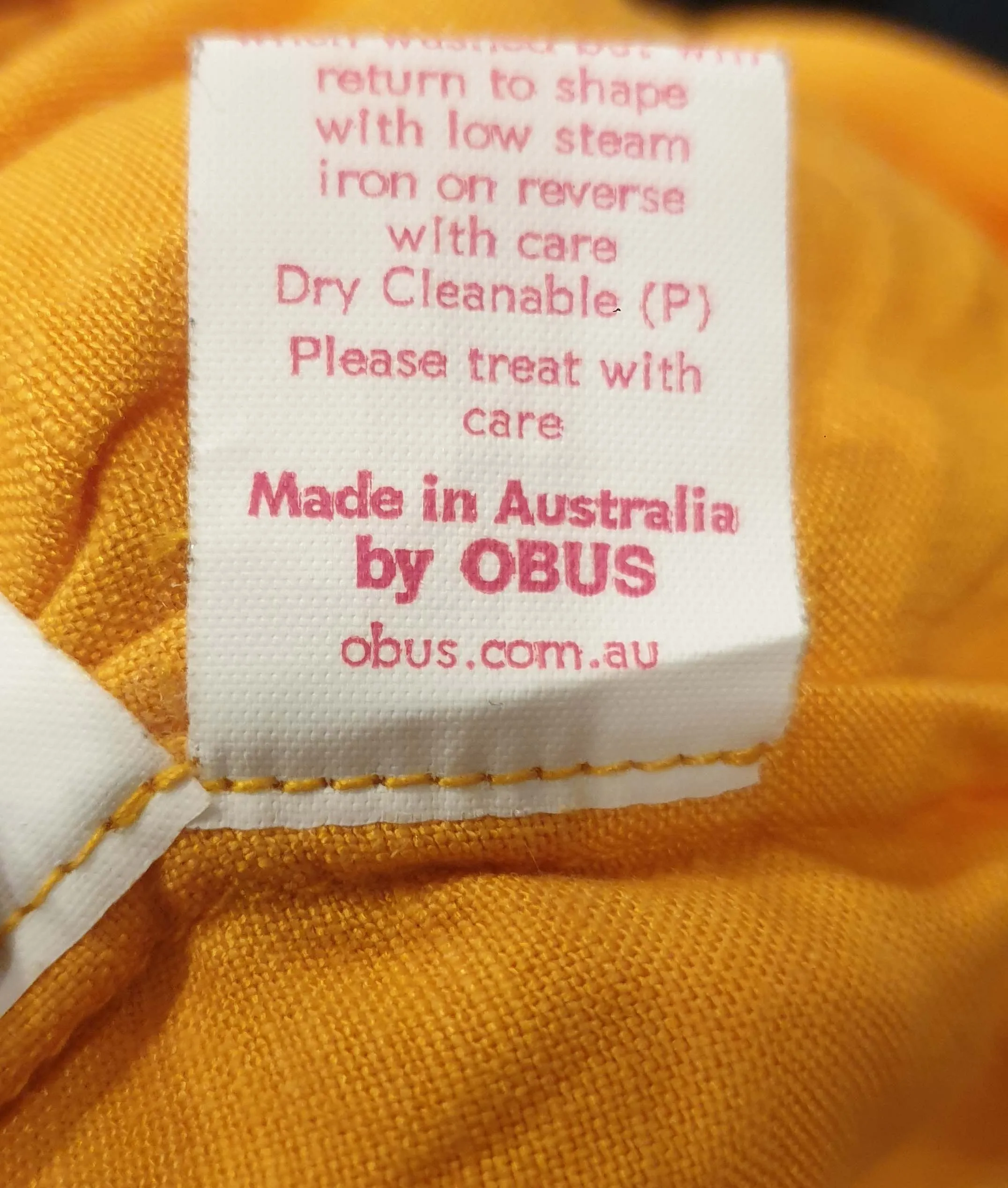 Obus yellow linen mix half sleeve top size 8