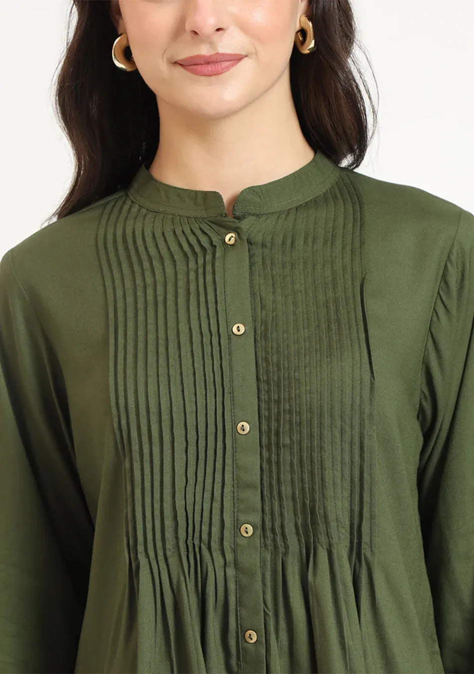 Olive Pintex  Top