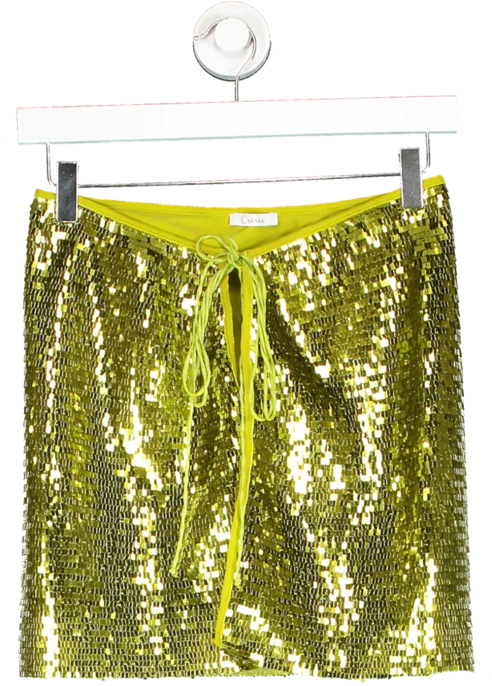 Oséree Green Sequin Mini Skirt UK S/M