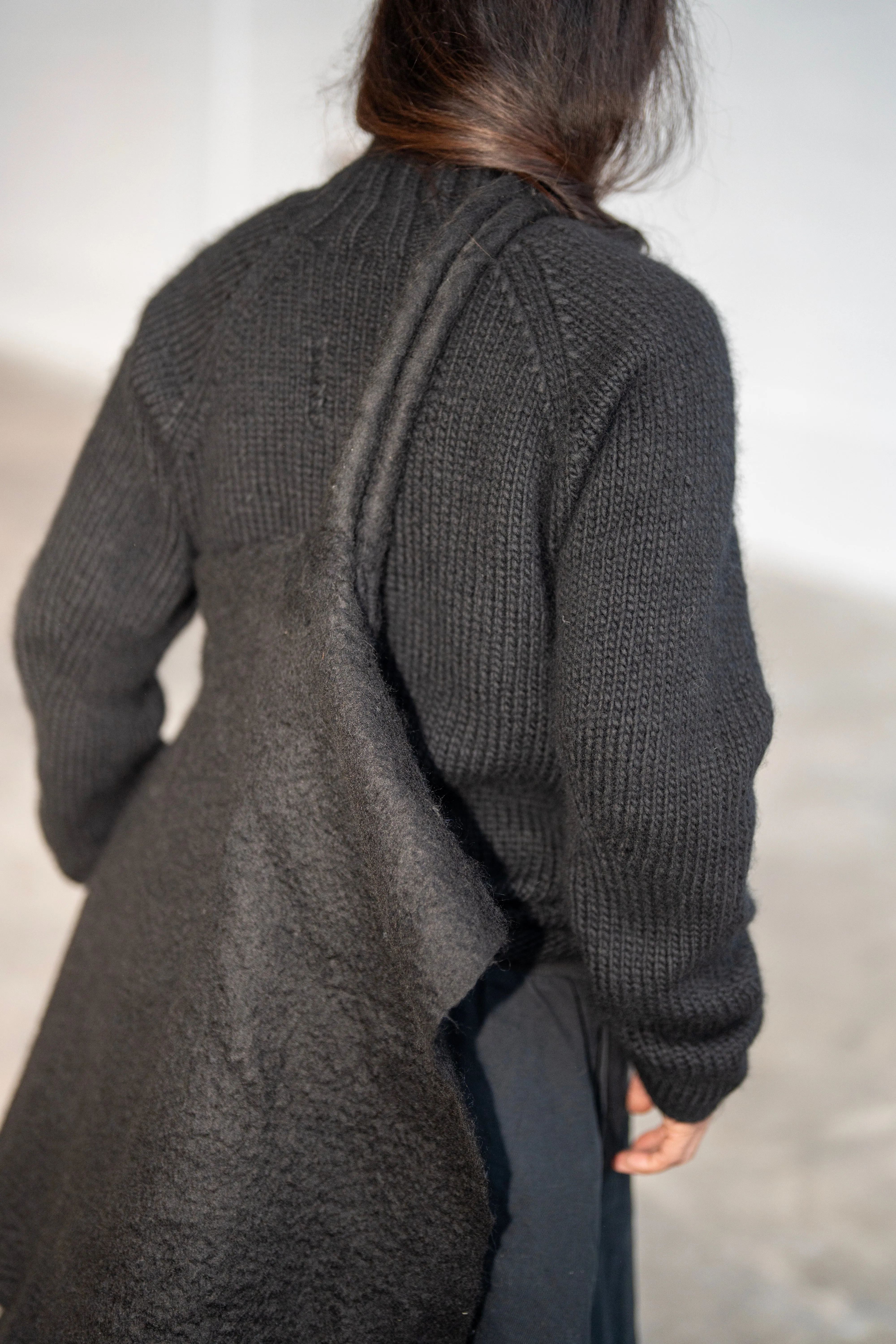 PER DEN BOER Handknitted Rollneck Merino Black