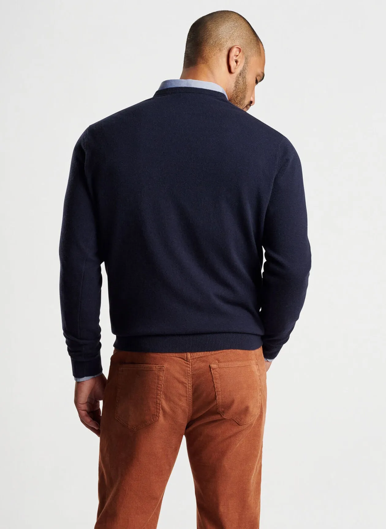 Peter Millar Mens Classic Fit Crown Heritage Cashmere Sweater - NAVY