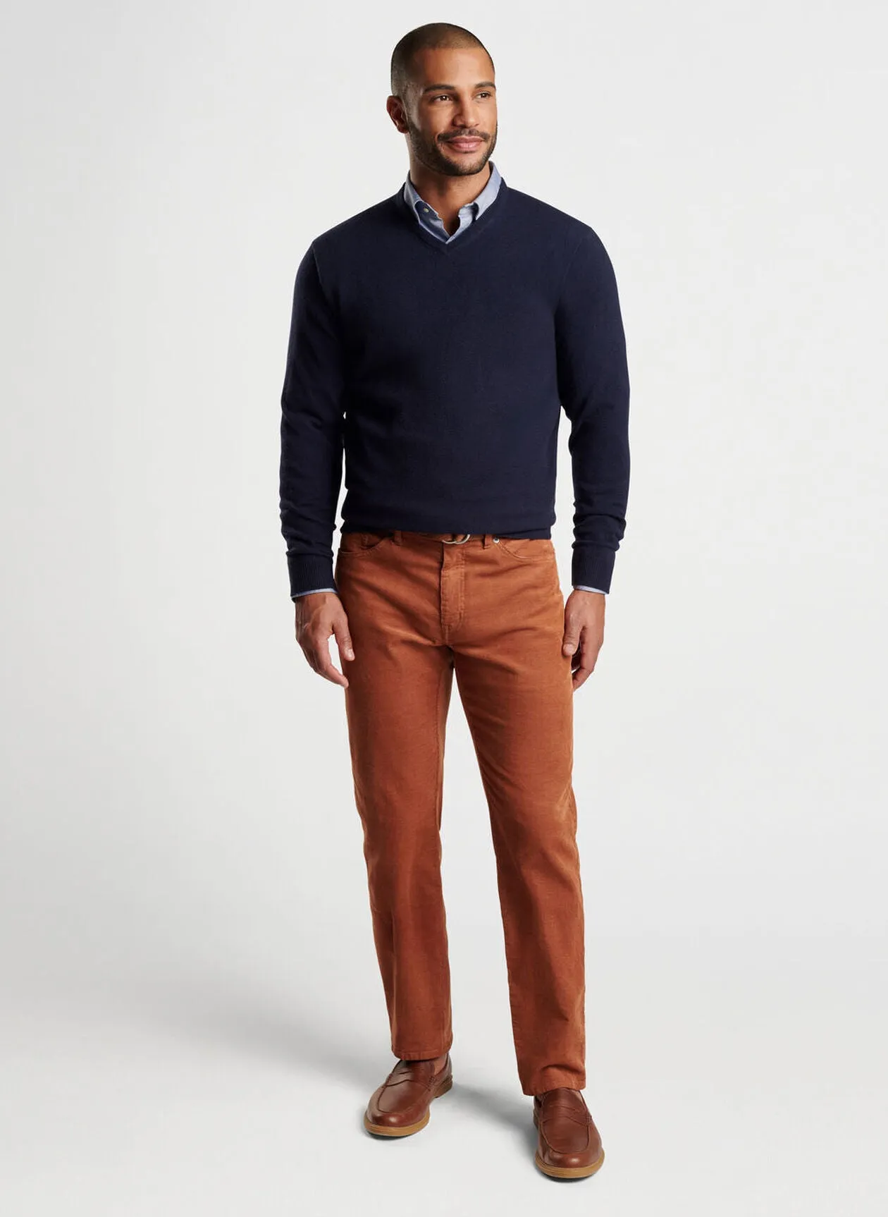 Peter Millar Mens Classic Fit Crown Heritage Cashmere Sweater - NAVY