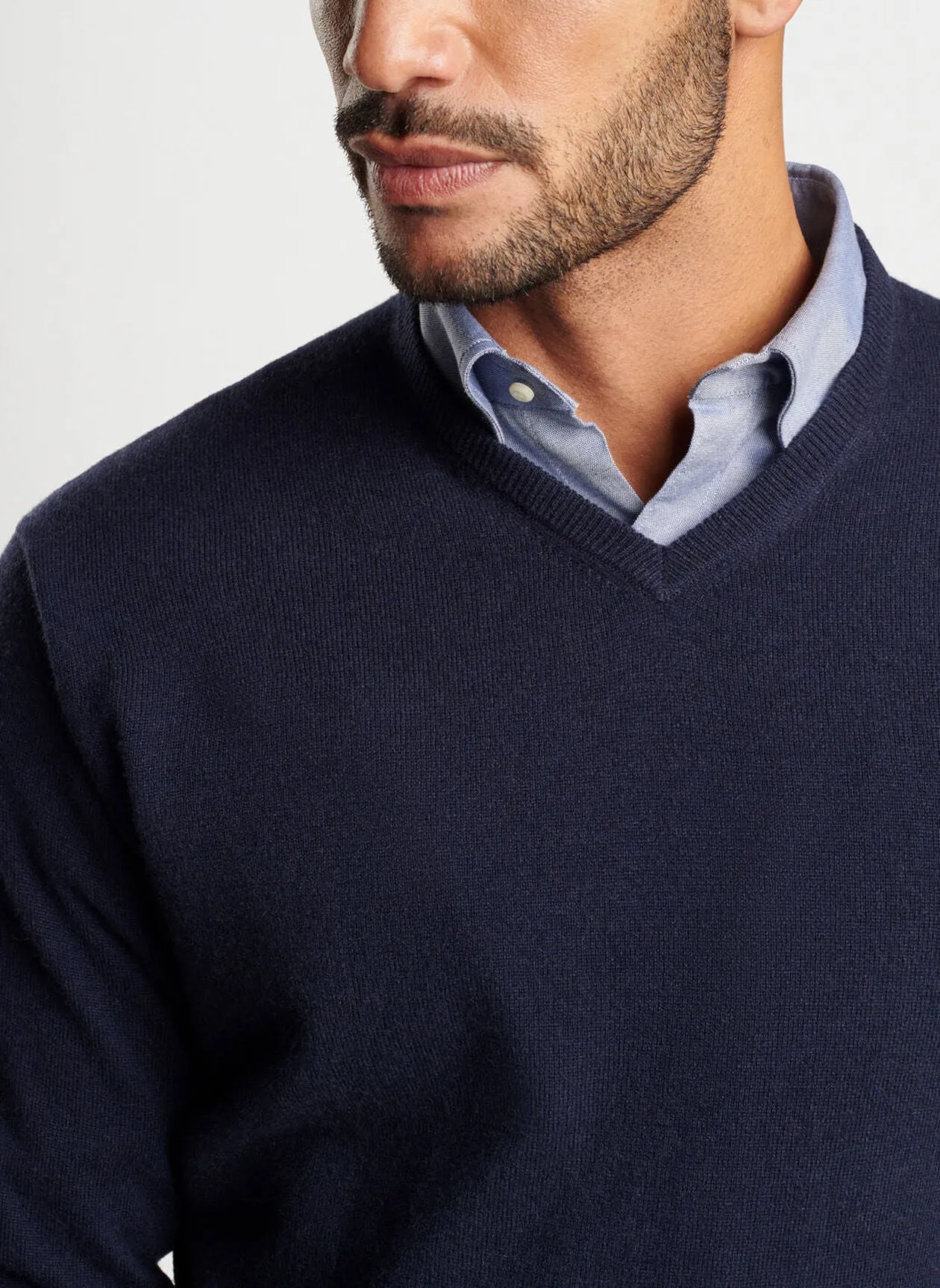 Peter Millar Mens Classic Fit Crown Heritage Cashmere Sweater - NAVY