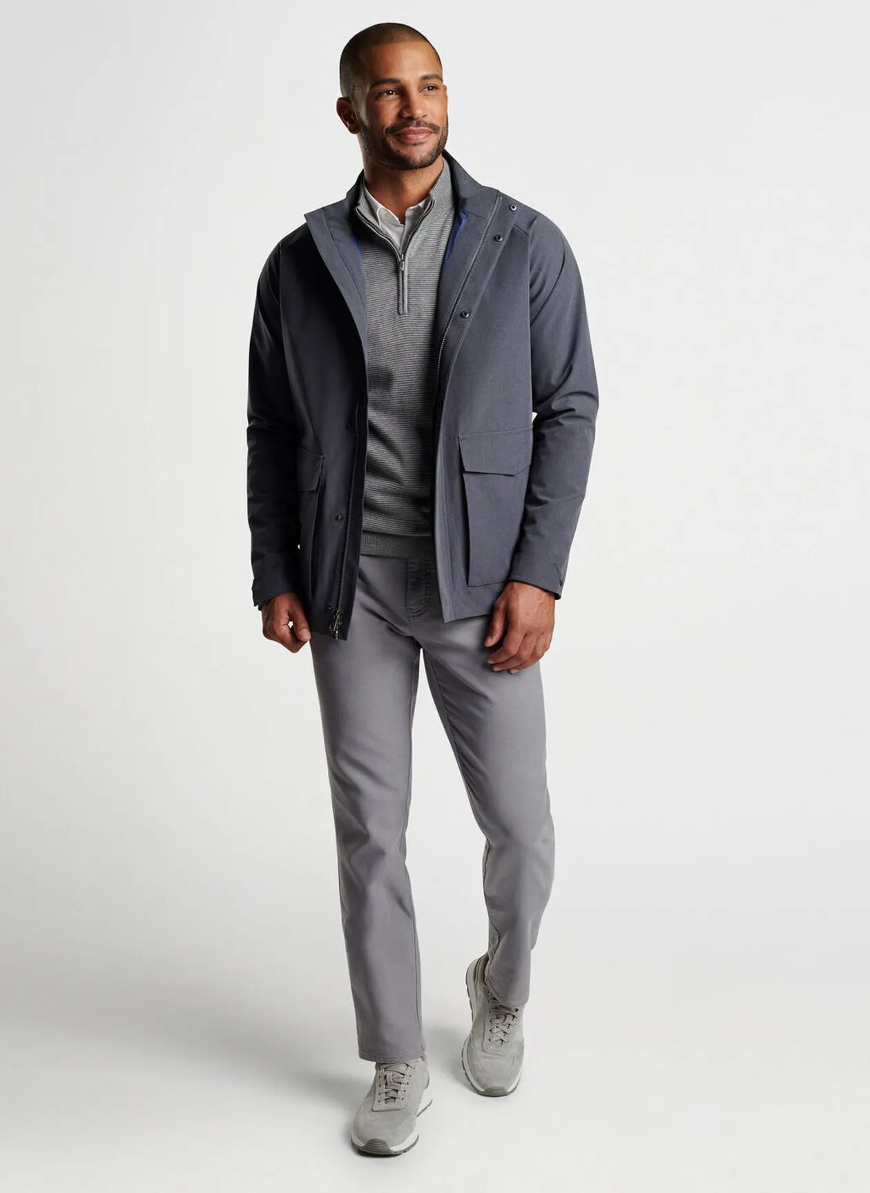 Peter Millar Mens Classic Fit Newport City Coat - IRON