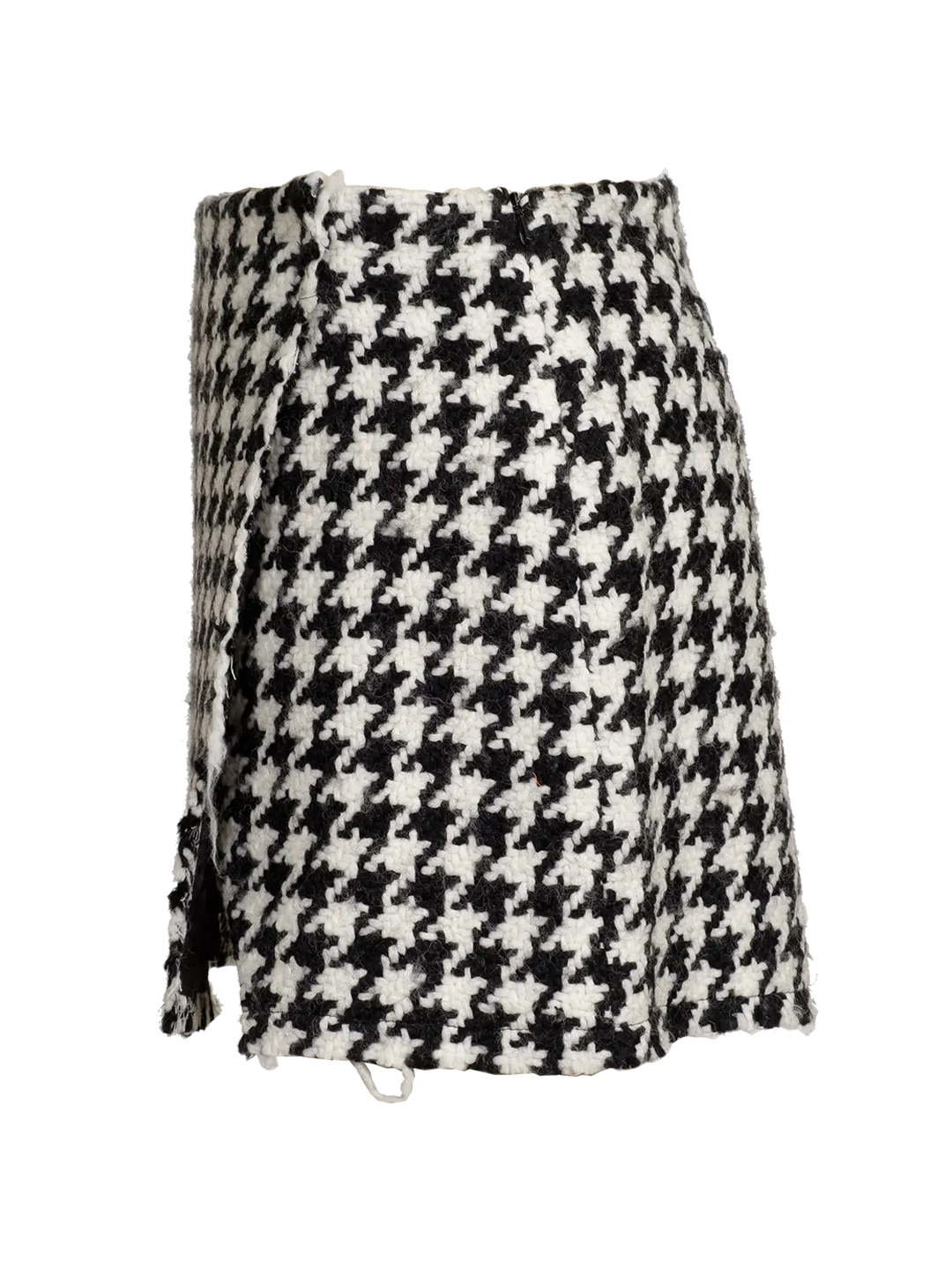 Pied-De-Poule Mini Wrap Skirt
