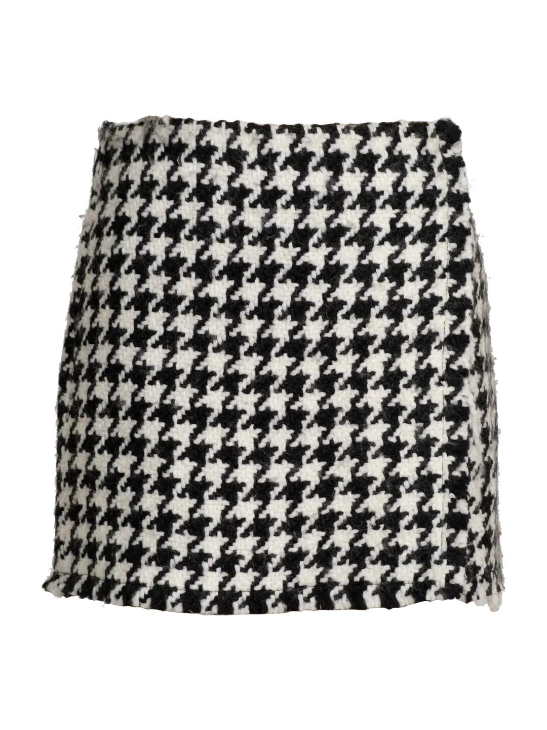 Pied-De-Poule Mini Wrap Skirt