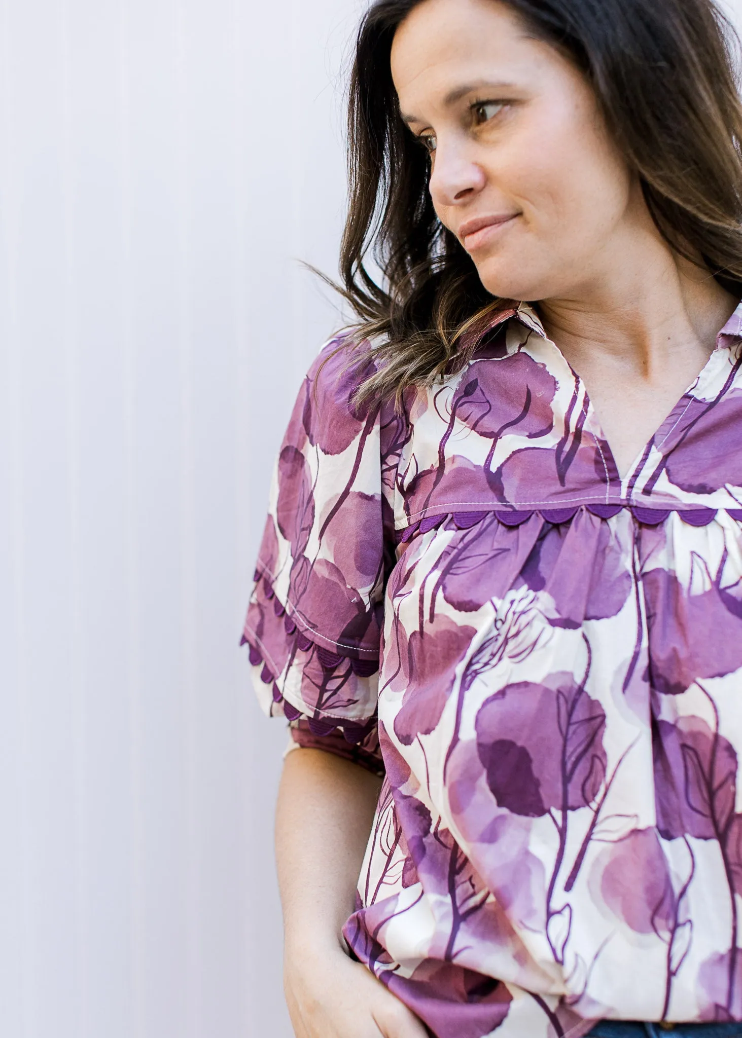 Plum Floral Top