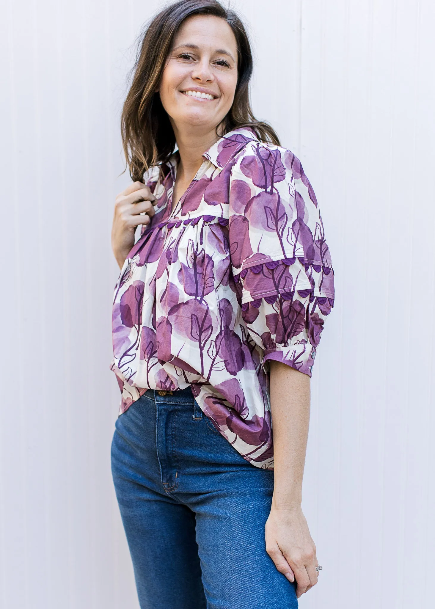 Plum Floral Top