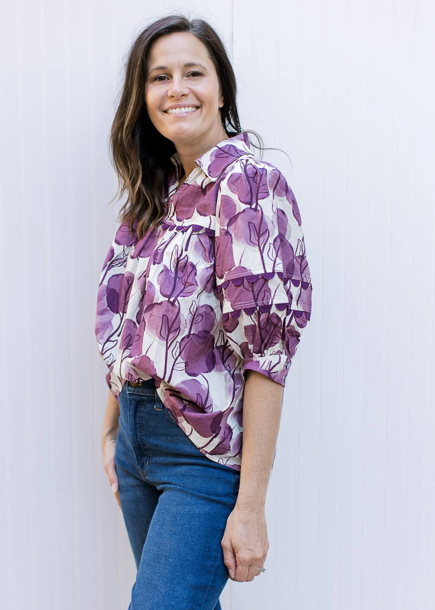 Plum Floral Top