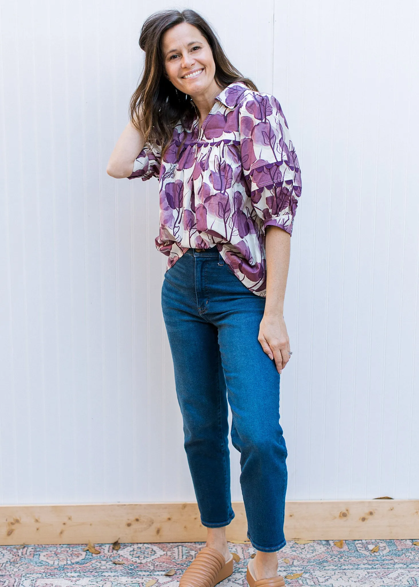 Plum Floral Top