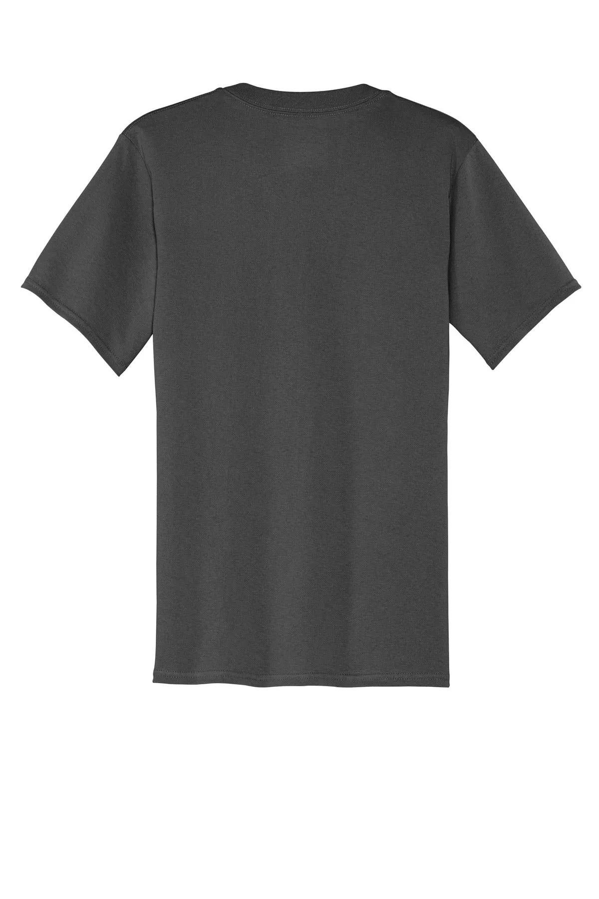 Port & Company Core Cotton Pocket Tee. PC54P Charcoal
