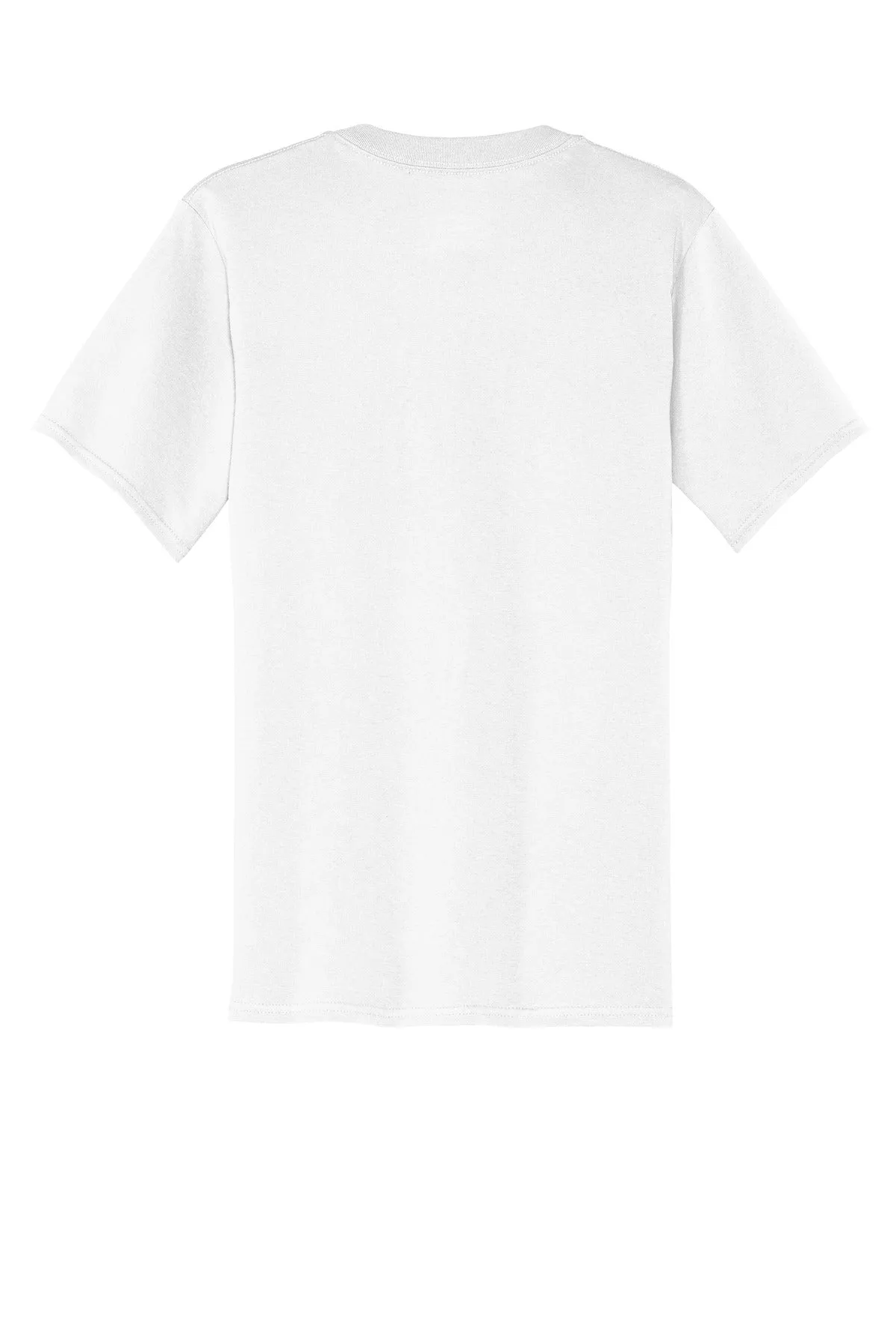 Port & Company Core Cotton Pocket Tee. PC54P White