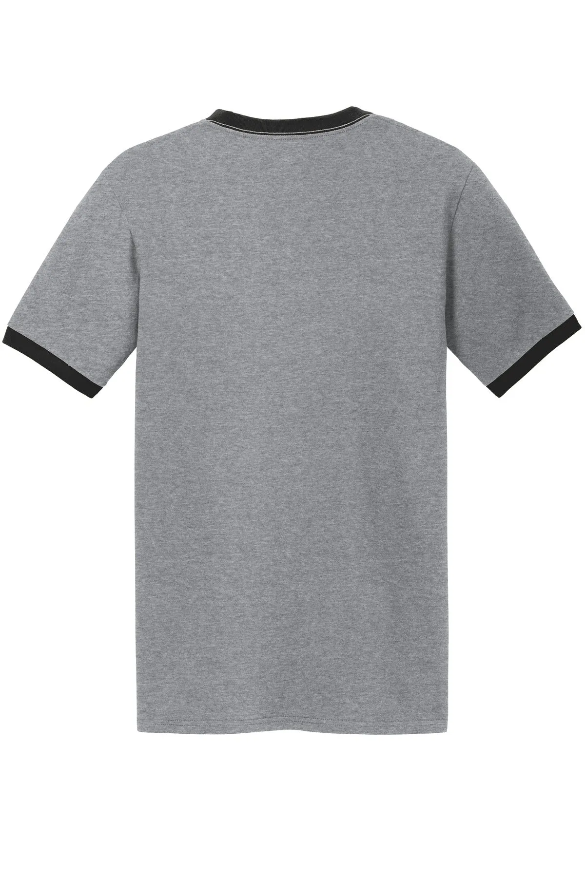 Port & Company Core Cotton Ringer Tee.  PC54R Athletic Heather/ Jet Black
