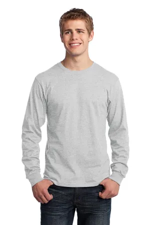Port & Company Long Sleeve Core Cotton Tee. PC54LS Ash