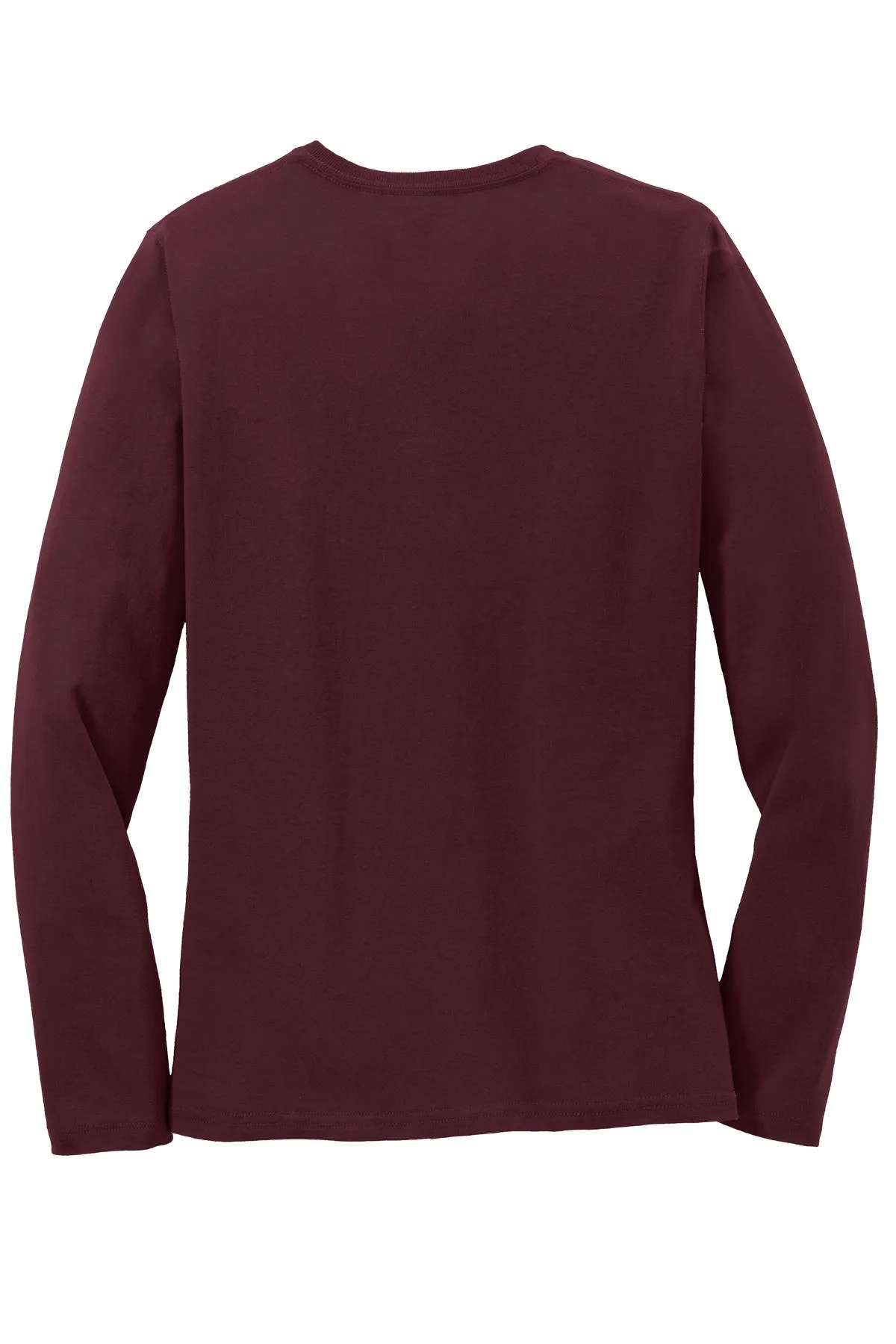 Port & Company Women's Long Sleeve Core Cotton Tee. LPC54LS Athletic Maroon
