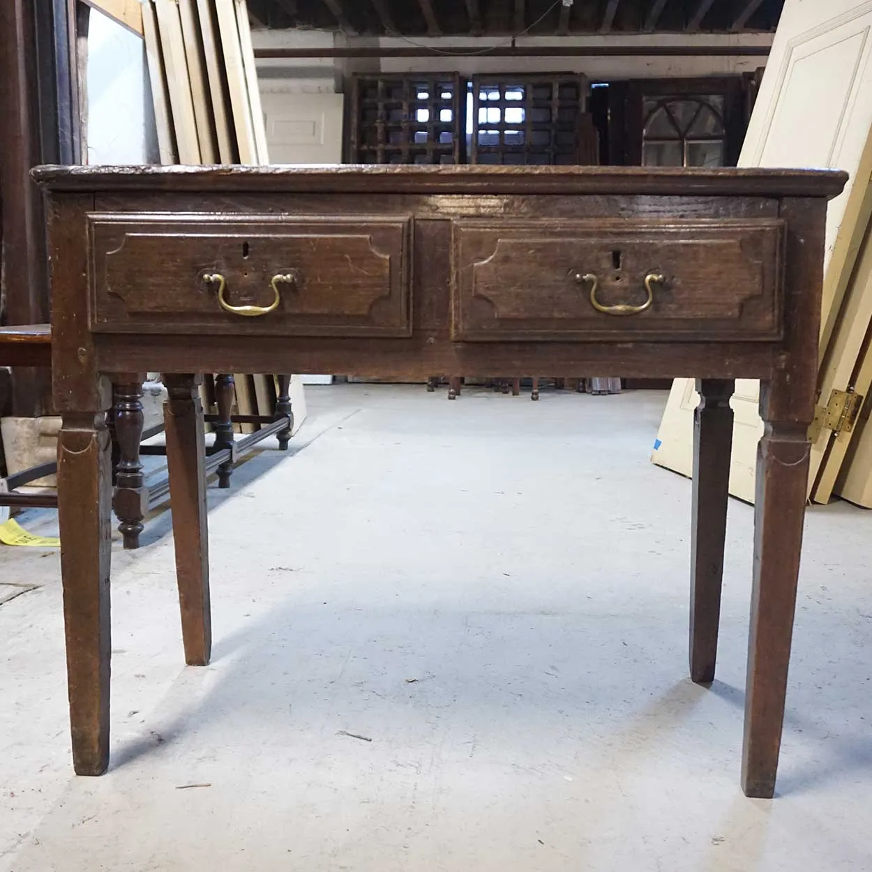 Portuguese Chestnut Two-Drawer Side Table