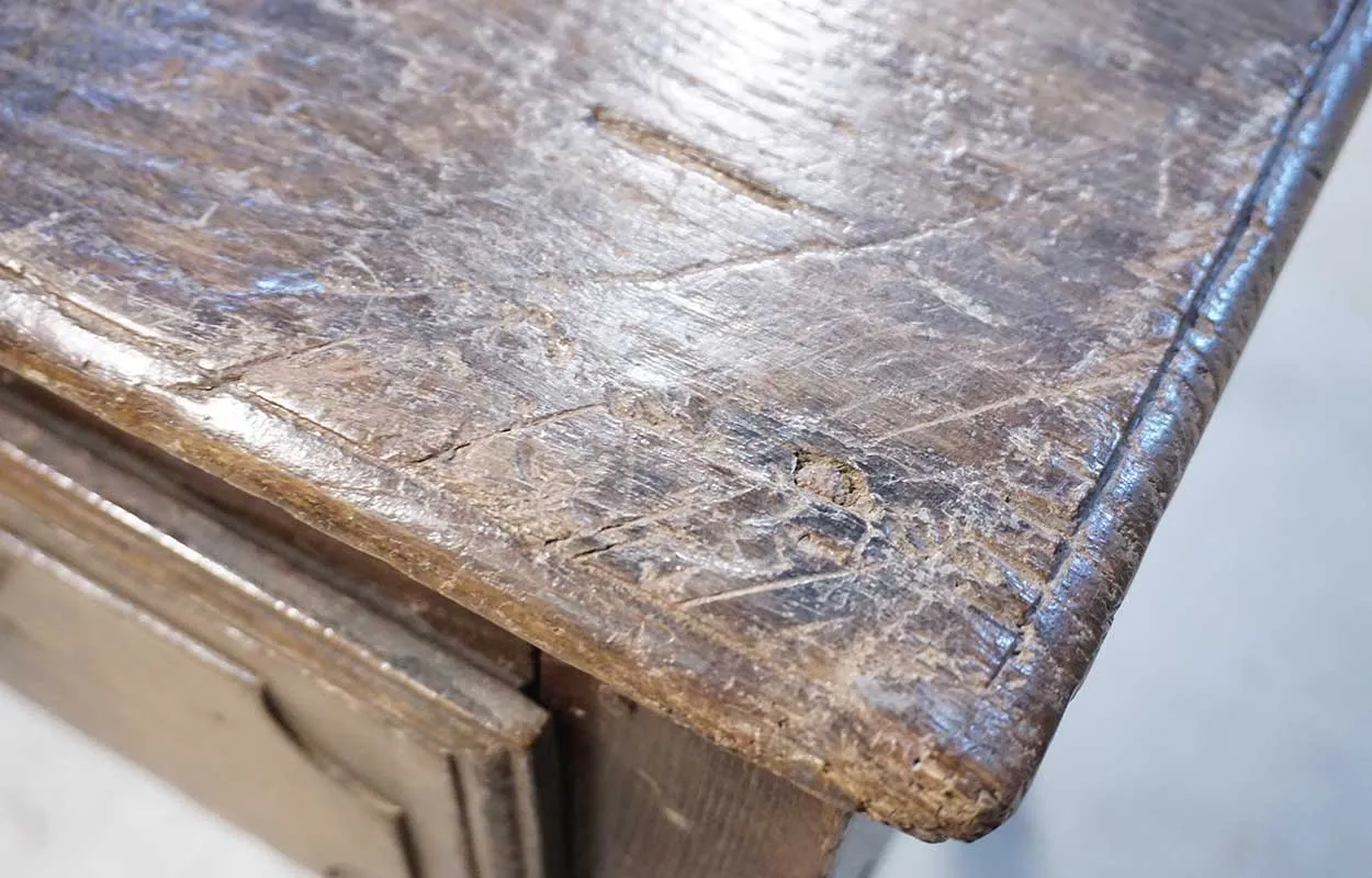 Portuguese Chestnut Two-Drawer Side Table