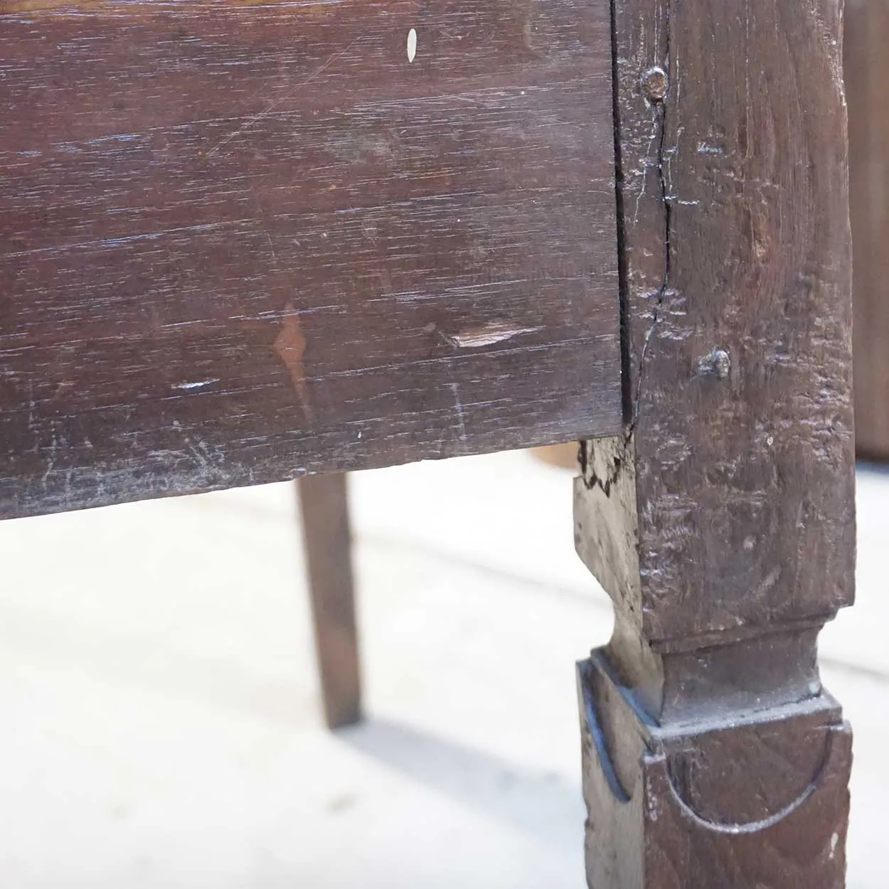 Portuguese Chestnut Two-Drawer Side Table