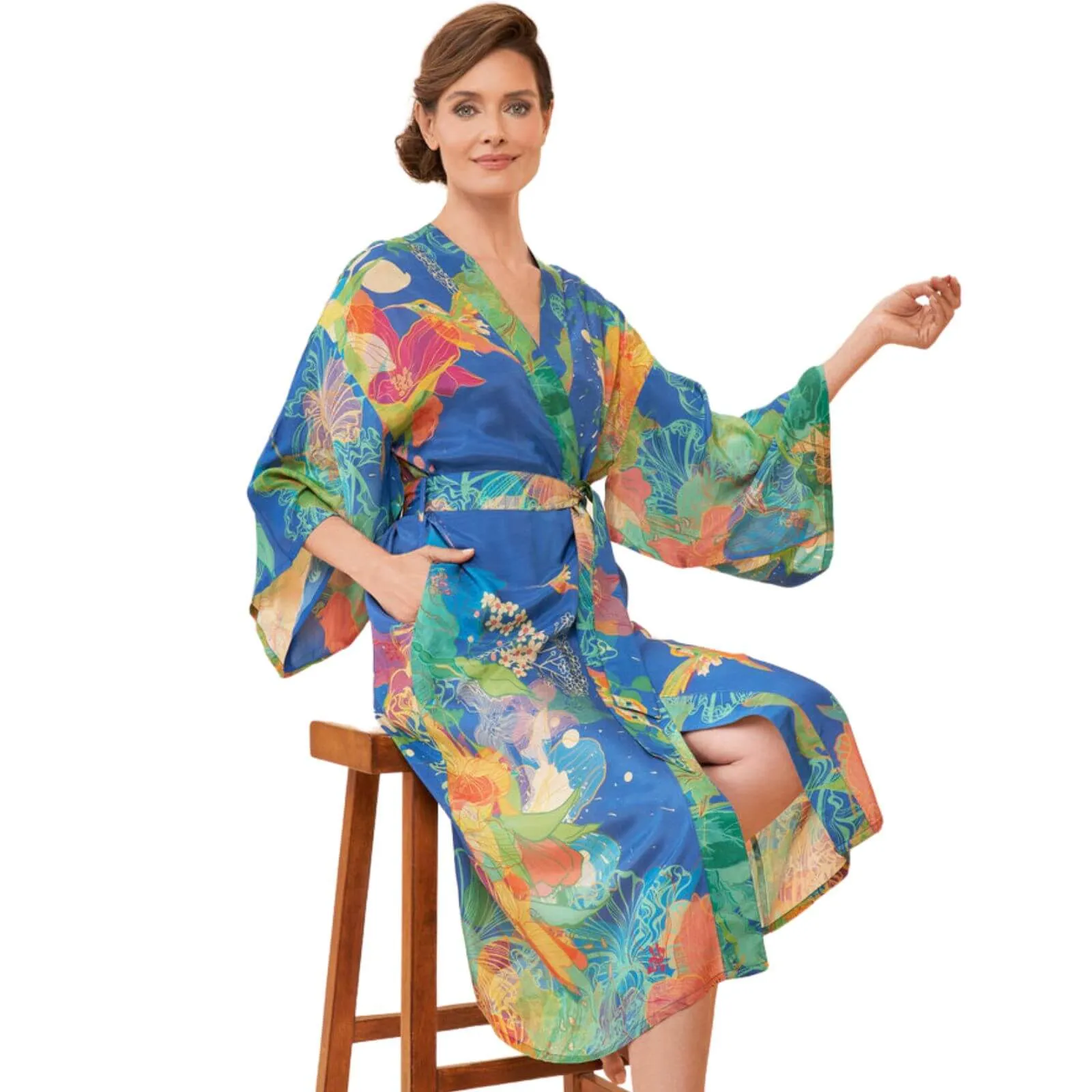 Powder Hummingbird Kimono - Denim