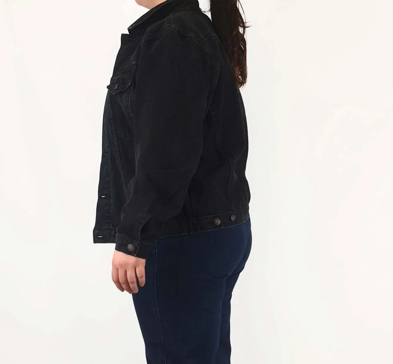 Princess Polly black denim jacket size S/M (best fits 14-16)