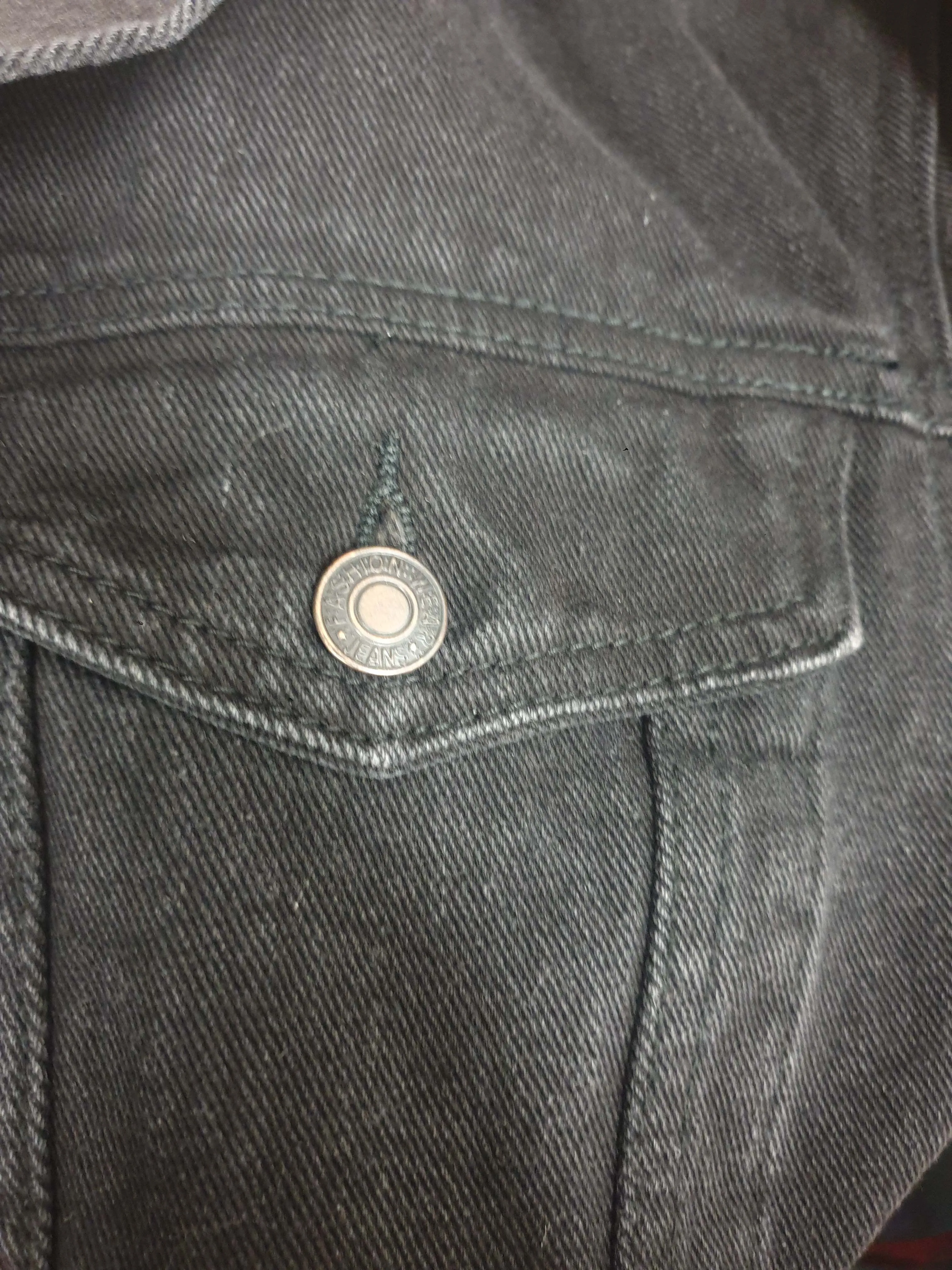 Princess Polly black denim jacket size S/M (best fits 14-16)