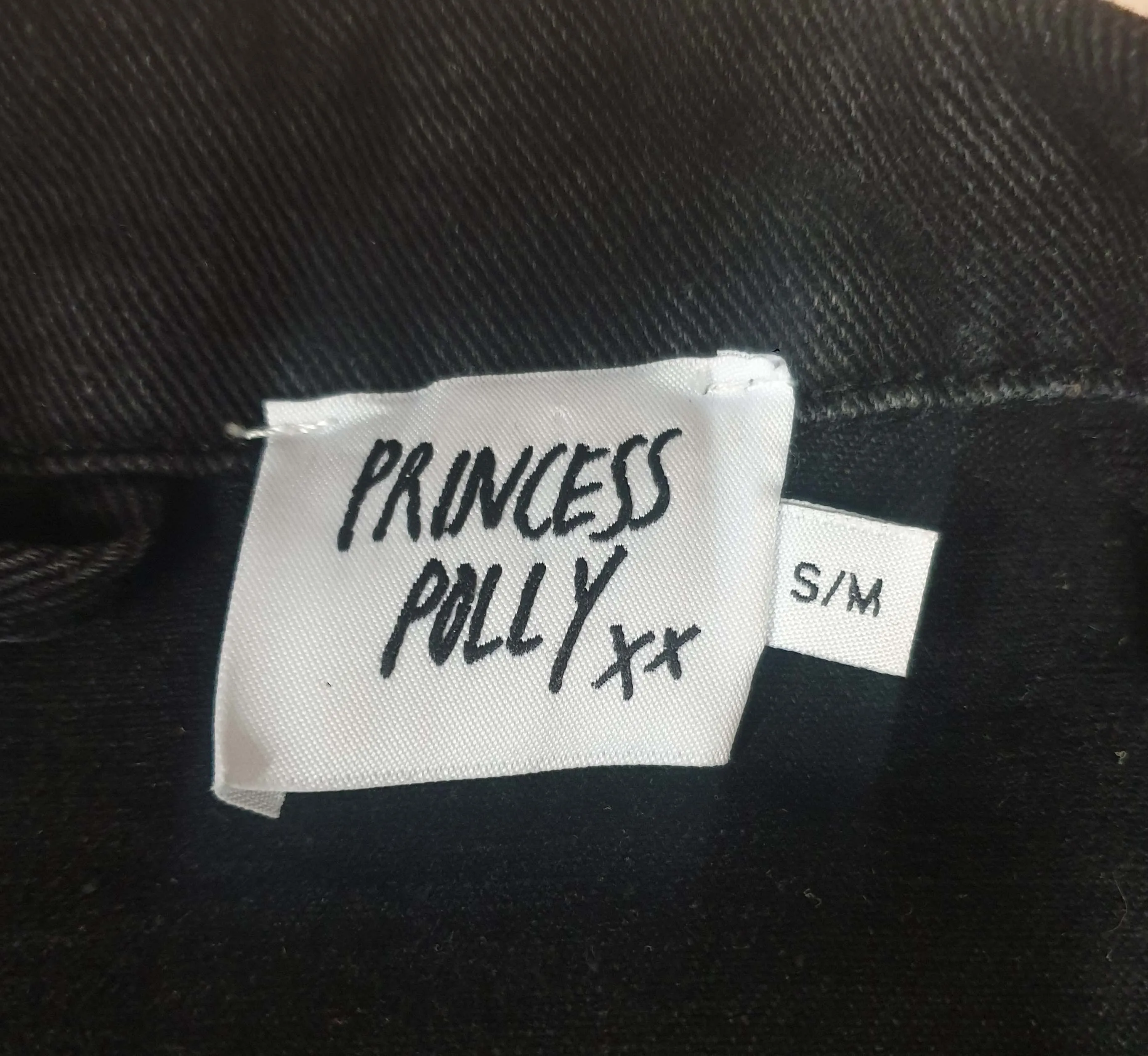 Princess Polly black denim jacket size S/M (best fits 14-16)