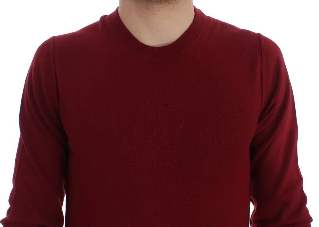 Red Cashmere Crew-neck Pullover Sweater