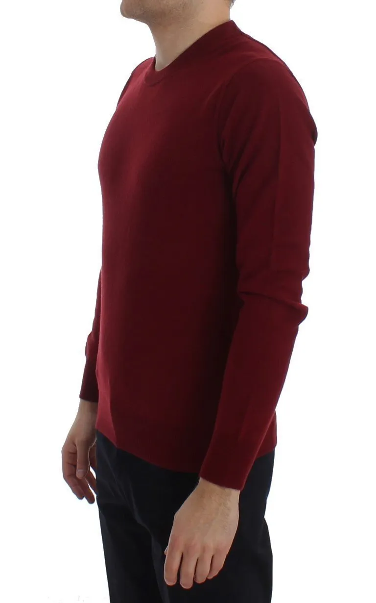 Red Cashmere Crew-neck Pullover Sweater