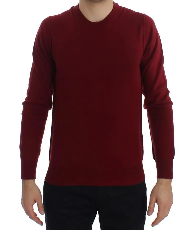 Red Cashmere Crew-neck Pullover Sweater