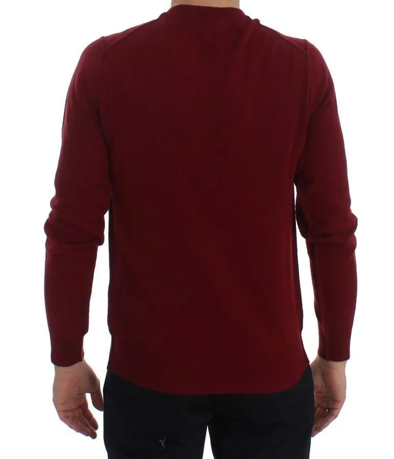 Red Cashmere Crew-neck Pullover Sweater