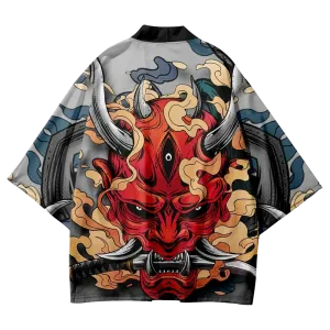 Red Hannya Yukata Top