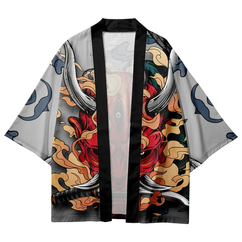 Red Hannya Yukata Top