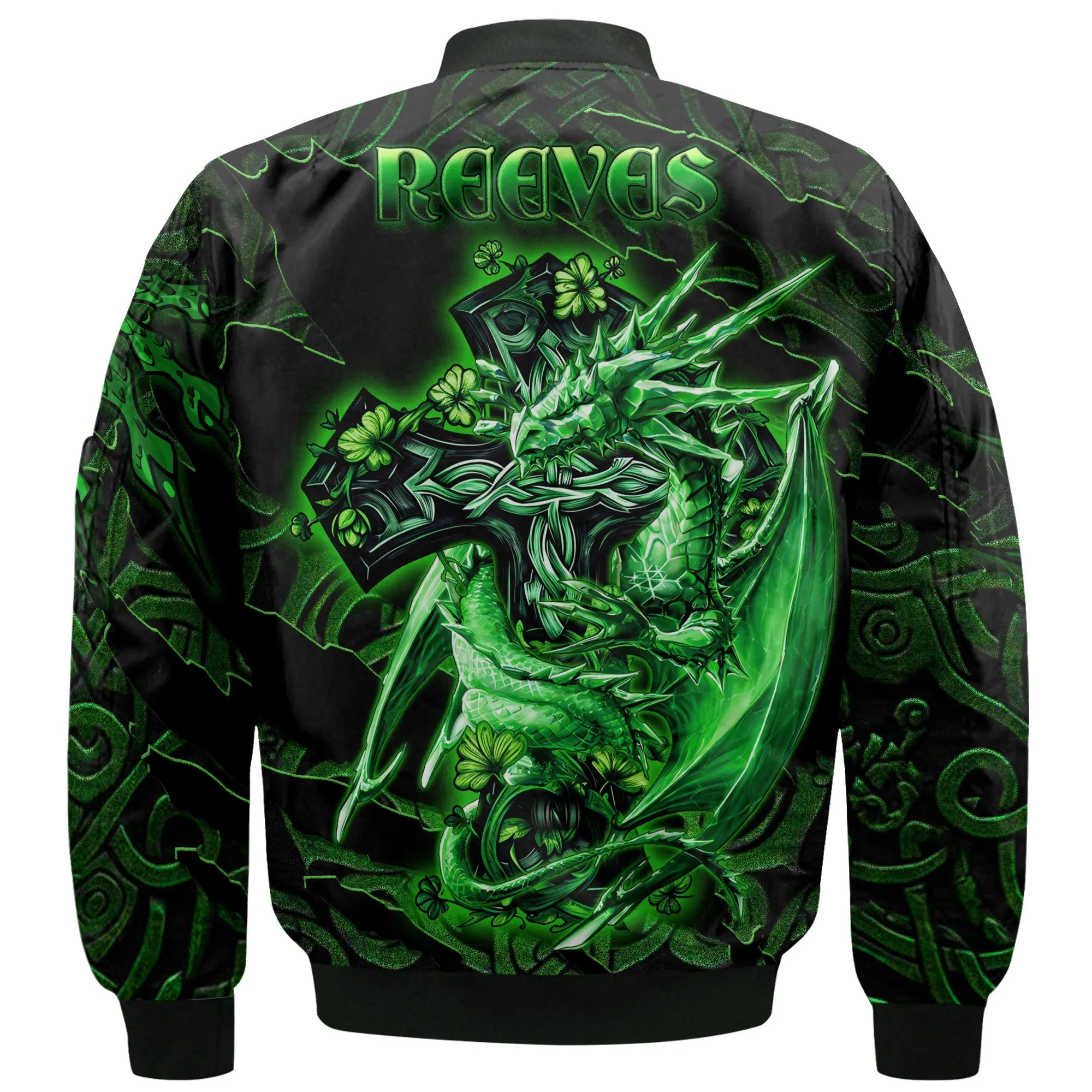 Reeves Bomber Jackets Celtic Cross And Dragon Style