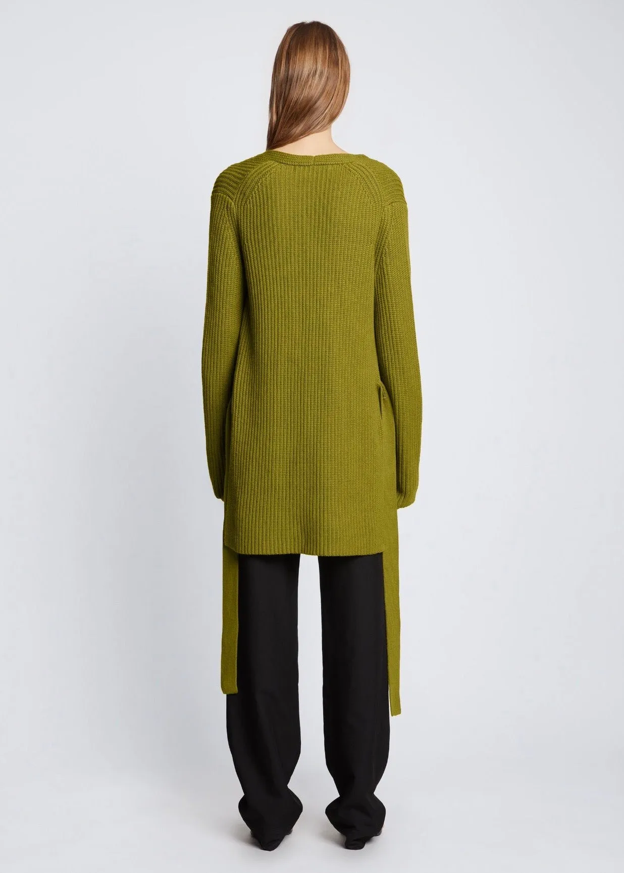 Ribbed Cotton Button Sweater (Leaf)
