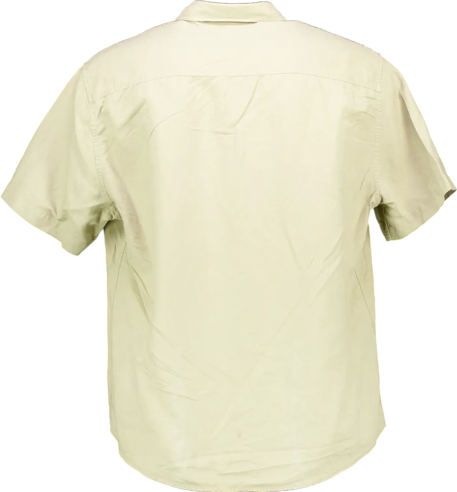 River Island Beige Linen Rich Short Sleeve Shirt UK L
