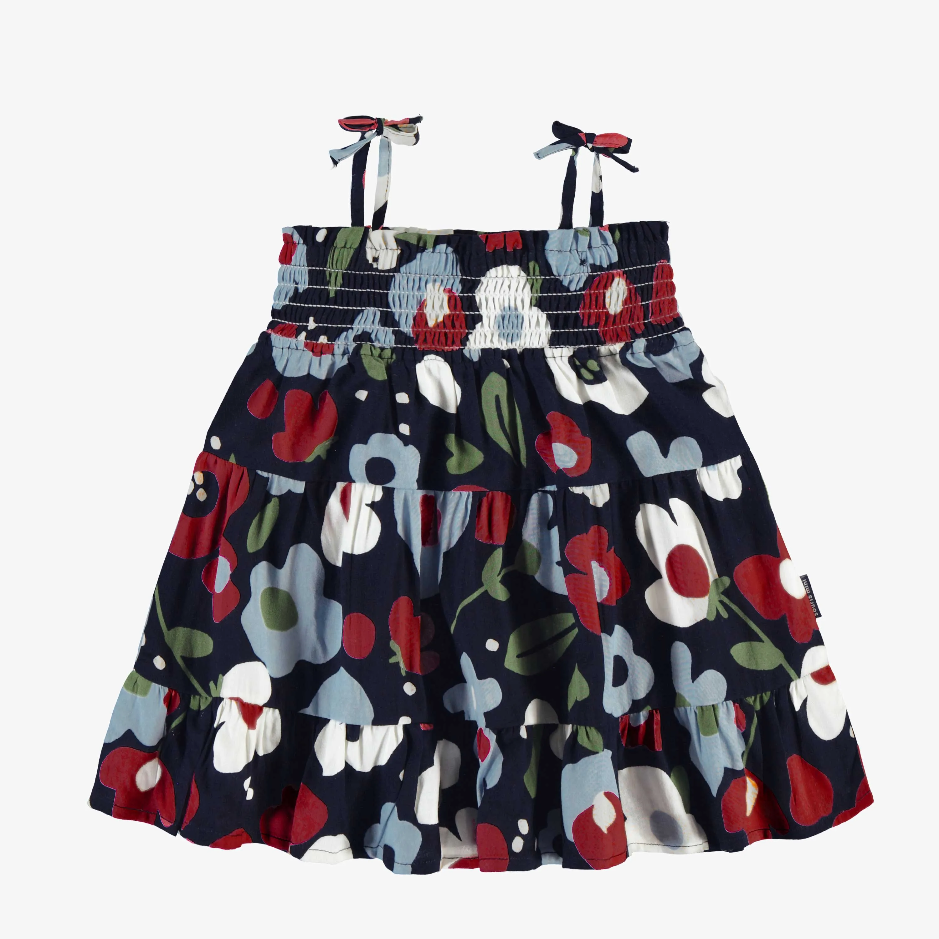 Robe marine à motif de floral, bébé || Navy dress with floral all over print, baby