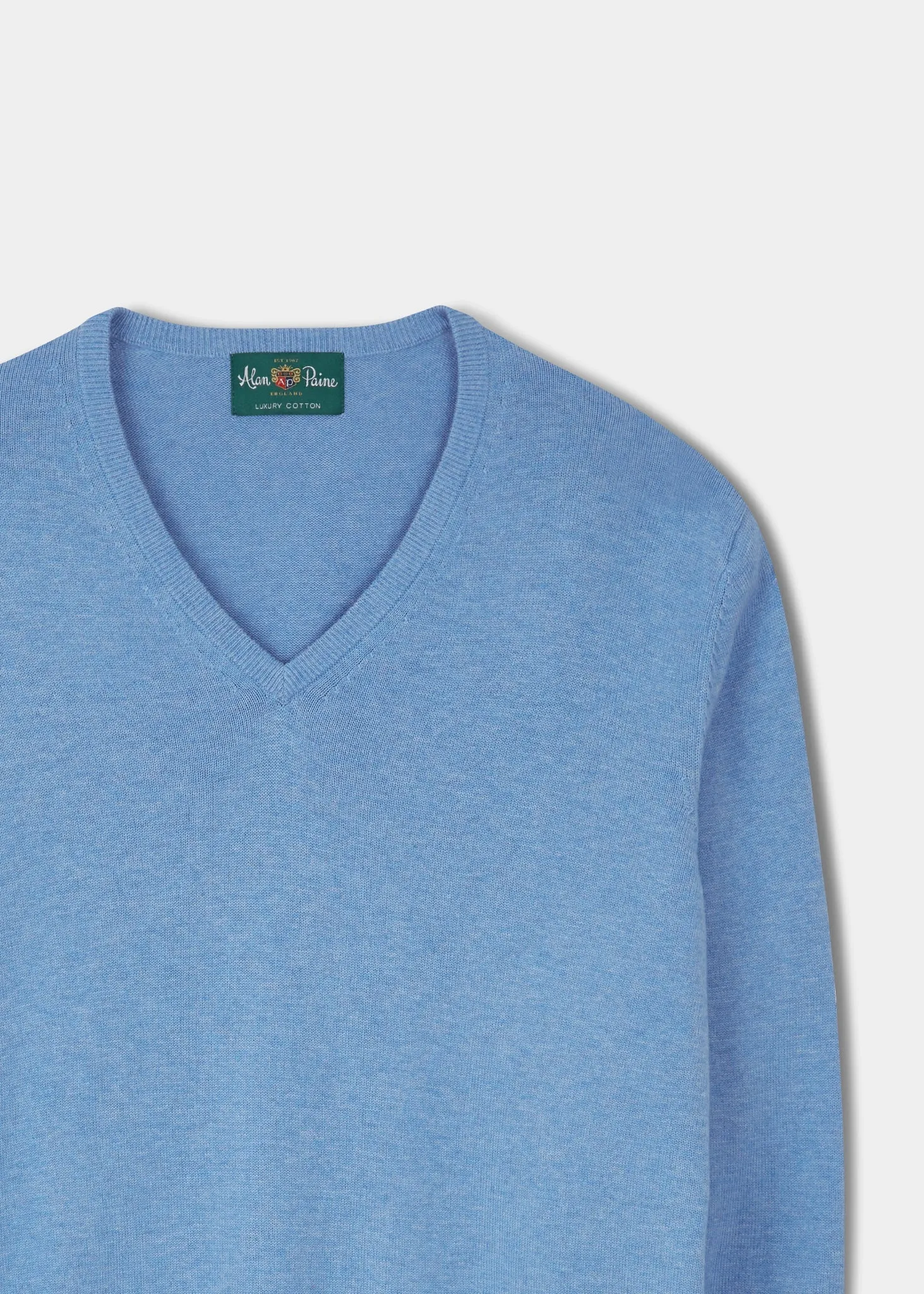 Rothwell Cotton Cashmere Jumper In Carolina Blue