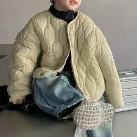 Rui Collarless Reversible Teddy Quilted Jacket