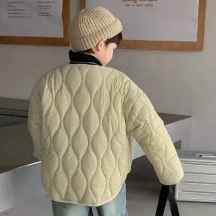 Rui Collarless Reversible Teddy Quilted Jacket