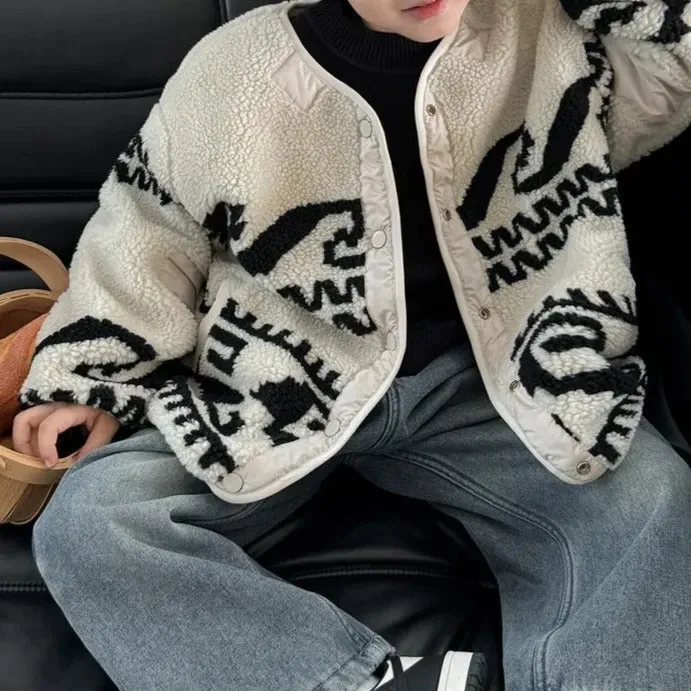 Rui Collarless Reversible Teddy Quilted Jacket