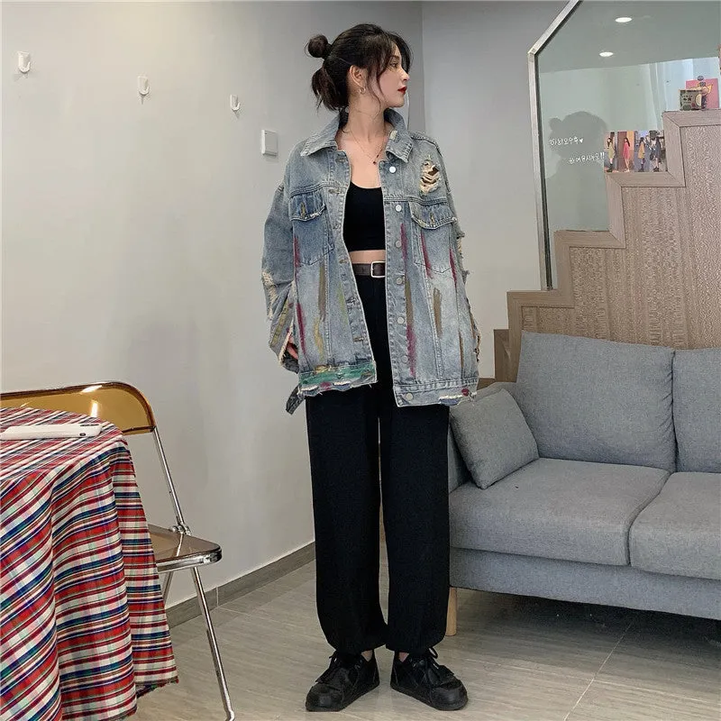 Set Of Ripped Jacket Denim Jacket ER5833
