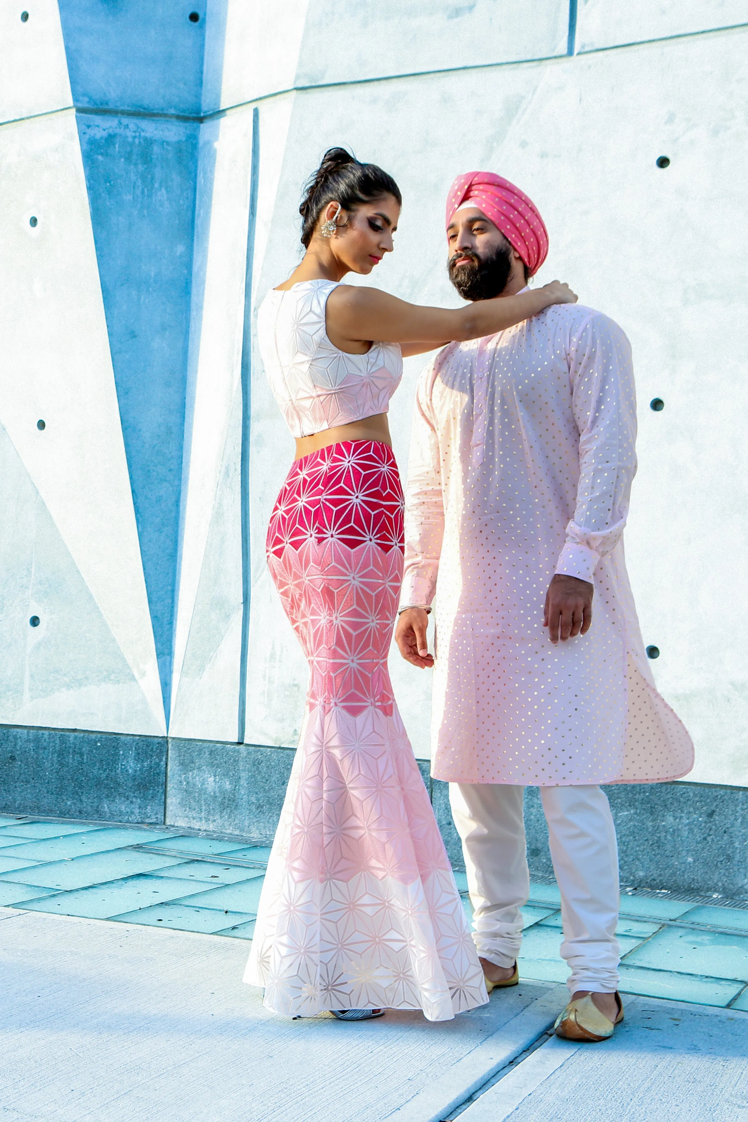 SHANAYA Ombre Embroidery Skirt (Sample)